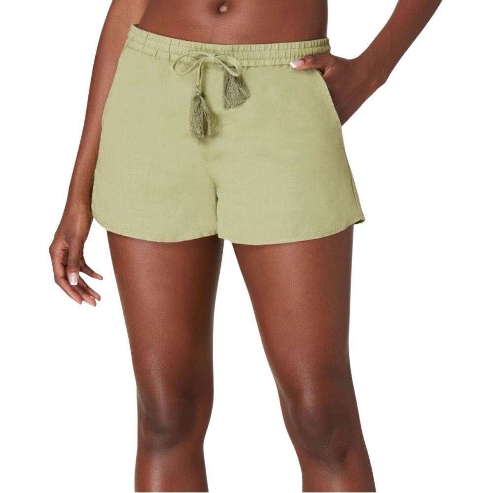 NWT Andie Swim The‎ Graciosa Linen Blend Shorts Ivy Green Size small